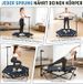 Klappbares Indoor Trampolin Blau Höhenverstellbarer Handgriff 150kg Ø86 5cm Fitness Zuhause_desvips.com