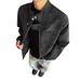 American Street Style Trendy For Men, Vintage Zip-up Loose-fitting Biker J, Stand-up Collar PU Leather Short Work_desvips.com