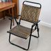 Foldable Woven Balcony Backrest Outdoor Leisure Small Rattan Home Low Stool Portable Chair_desvips.com