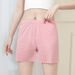 High-Waisted Ribbed Ice Silk Sleep Pants For Women Summer Loose Plus Size Three-Point Leggings Home Comfortable Thin Tights_desvips.com