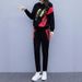 001 Plus Size Women's Fashionable Youthful Hooded Sweatshirt Sports Spring Autumn New Style Slimming Two-Piece Set For_desvips.com