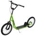 Trottinette Patinette Pour Enfants À Partir De 5 Ans Grands Pneus Guidon Réglable Poignée Frein Et Béquille Acier Vert_desvips.com