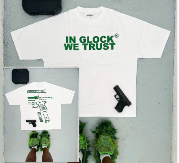 2025 Pistol Trendy Brand New Front And Back Printed T-Shirt Gothic High Street Short Sleeve Versatile Crew Neck Top_desvips.com