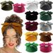 Solid Color Knotted Rabbit Elastic Headband Yoga Sports Sweat Absorbent Headwear_desvips.com