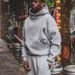 American Street Style Personality CD Pattern Printed Pocket Design Sweatshirt And Sweatpants Wholesale Set Hoodie Y2k_desvips.com