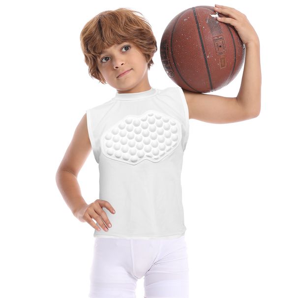 Youth Training Sports Vest Honeycomb Basketball Anti Collision Vest Soccer Chest Protector Tight Fitting Rugby Jersey_desvips.com