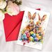 New Greeting Card Et Colored Egg Rabbit, Folded In Half With Envelope For Leaving Meage And Bleing, Eater_desvips.com