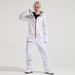 001 Women's Snowboarding Solid Color Windproof Waterproof Double Board Freestyle Professional One-piece Ski Suit Pants Set_desvips.com