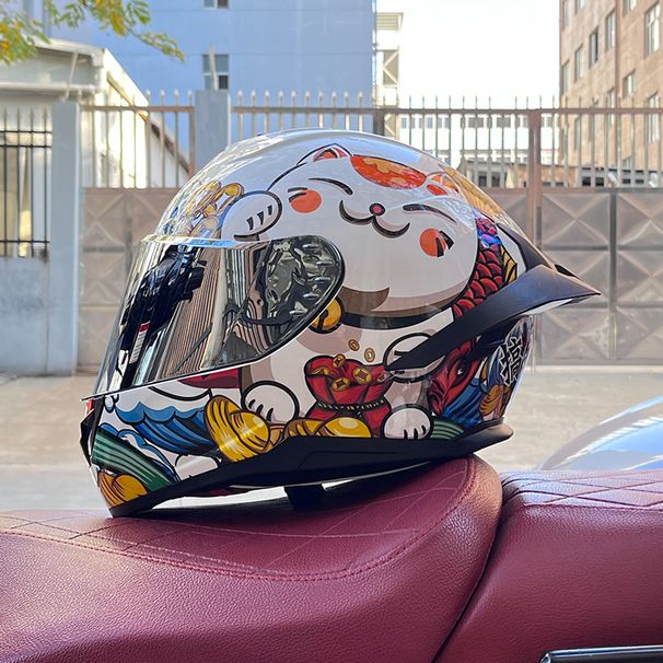 Orz Motorcycle Helmet For Men And Women, Summer Full Length Motorcycle Helmet, All Season Large Rear Wing_desvips.com
