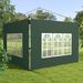 2er-Set Seitenteile Für Pavillon 3x3/3x4 M, Seitenwand Mit Fenster, Wasserdicht Grün_desvips.com
