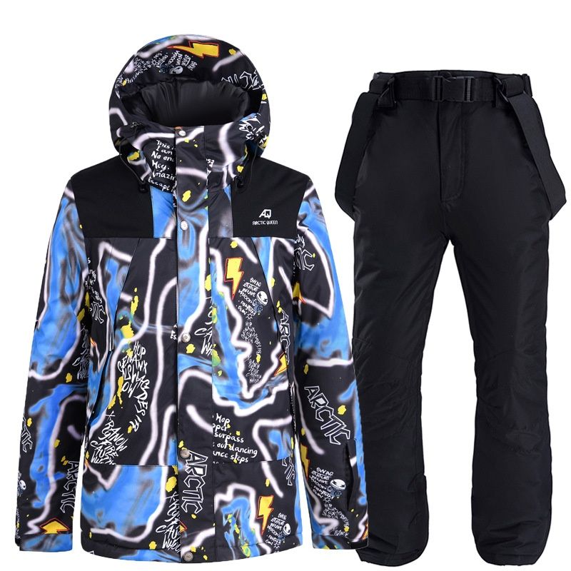 001 Men's Suit Set Snowboard And Ski Jacket Pants Winter Outdoor Warm Thickened_desvips.com