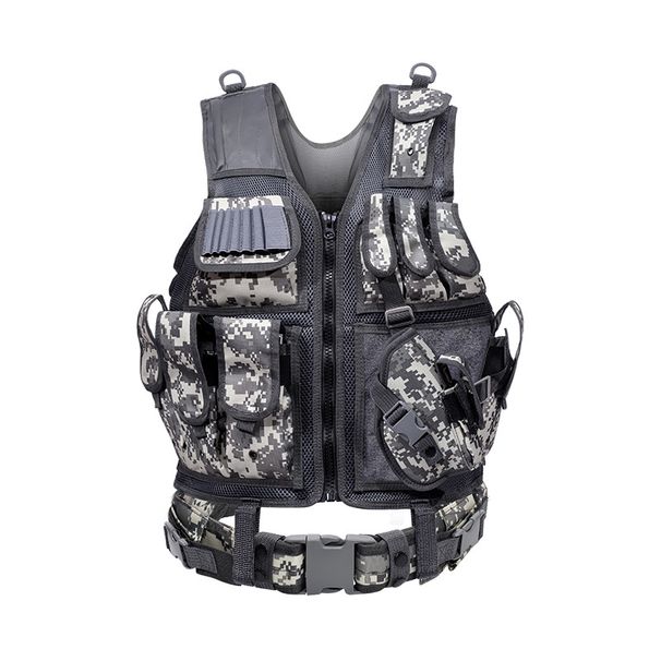 Outdoor Military Training CS Multi-pocket Tactical Molle Vest Airsoft Combat Armor Mens Hunting Paintball Police Security Vest_desvips.com