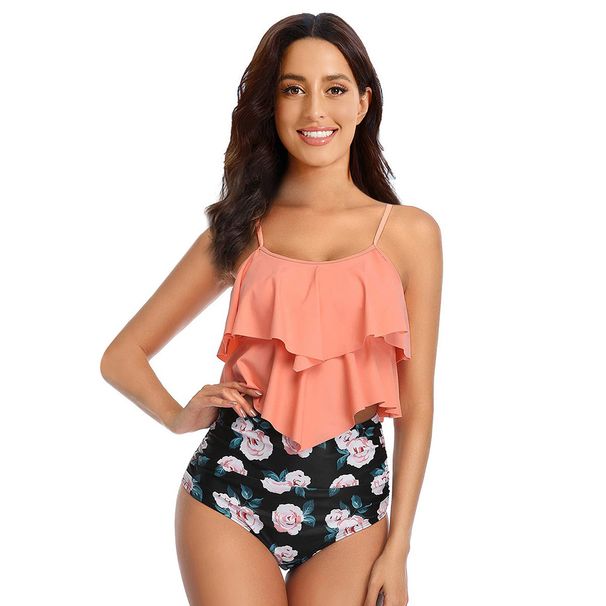 New Foreign Trade Swimsuit For Women, Conservative Ruffle Two-piece Swimsuit, Fashionable Trendy Bikini_desvips.com