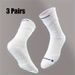 3 Pairs Professional Practical Basketball Sport For Men Towel Bottom Thickened Shock Absorption Women Football Socks_desvips.com