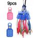 9pcs Squid Jig Hook Cover Anti-Scratch Puncture Wooden Shrimp Hook Cover Storage Case Outdoor Camping Fishing Accessories Tools_desvips.com