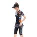 Two-piece Women's Swimsuit With Short Sleeves Knee-length Pants, Conservative, Sun-protective, Quick-drying, Suitable_desvips.com