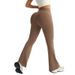 High Waisted Hip Lifting Flared Yoga Pants Nude Pilates Fitness Slim Wide Leg Trousers Sports & Outdoor Wear_desvips.com