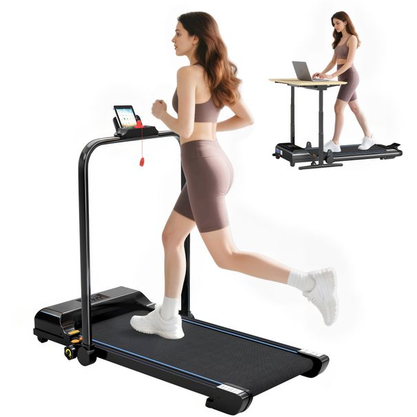 Cinta De Correr Cinta De Andar Plegable 2,5 HP Con Pantalla LED Velocidad Ajustable Max. 10 Km/h Control Remoto_desvips.com