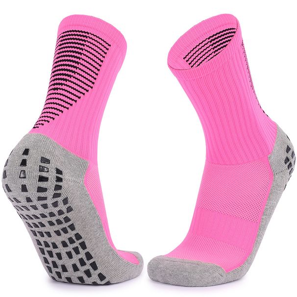 Men's Training Soccer Socks, Thickened Terry Cloth Bottom Socks, Professional Sports Socks, Non Slip Mid Calf Socks, Dotted Adhesive Socks_desvips.com