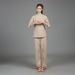LazyZoom 8808 New Outdoor Sports Cotton Linen Yoga Clothing Layperson Zen Meditation Tai Chi Suit Set_desvips.com