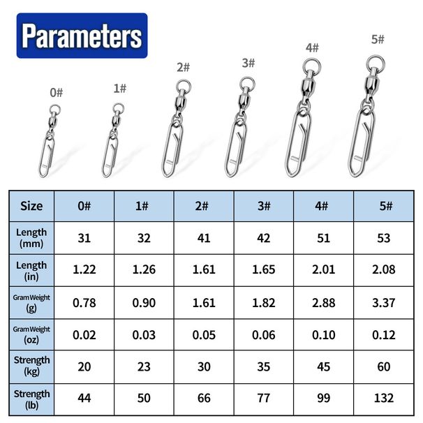 Bearing Stainless Steel Pointed Connector Figure-8 Swivel Double Snap Fishing Gear Accessories_desvips.com