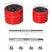 Set Di Manubri Pesi 2 In 1 Da 20kg, Dischi Con Rivestimento In Plastica Antigraffio, Rosso E Nero_desvips.com