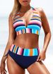 Two-Piece Separates New Swimsuit Striped Print Split Sexy Bikini Swimsuit Female Bikini_desvips.com