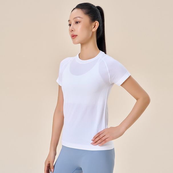 Sports Running Fitness Yoga Short Sleeve Women Lightweight Breathable Loose Quick-Dry Casual Stretchy Simple T-Shirt_desvips.com