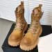 Buckled Platform Combat And Chubby High Heels Lace Ankle Womens Side Zippers PU Leather Short Boots 241007_desvips.com