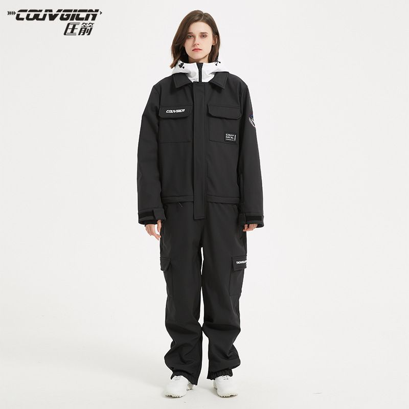 Unisex One-Piece Ski Suit – Windproof & Waterproof Snowboarding Jumpsuit For Couples & Solo Riders | Thermal Winter Sports Gear For Men & Women_desvips.com
