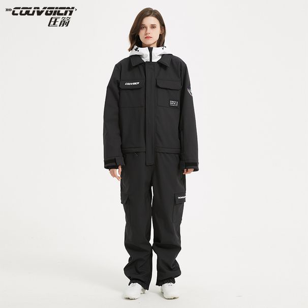 Unisex One-Piece Ski Suit – Windproof & Waterproof Snowboarding Jumpsuit For Couples & Solo Riders | Thermal Winter Sports Gear For Men & Women_desvips.com