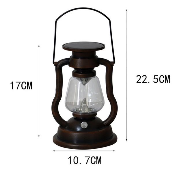 Solar Lantern Handheld Kerosene Lamp Outdoor Waterproof Garden Indoor Decorative Ornament Emergency Light_desvips.com