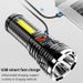 Cross-Border ABS Outdoor Household Portable USB Rechargeable COB Side Work Strong Light Mini Small Flashlight_desvips.com