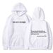 Sweatshirt Solid Color Letter Kangaroo Pocket Drawstring Print Hoodie New Women's Street Style_desvips.com