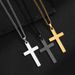 Cross Necklace For Men, Fashionable Vacuum-plated Necklace, Trendy And Cool, Unisex Stainless Cross Pendant Jewelry,_desvips.com