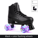 Adult & Kids Double Row Roller Skates, Breathable Wear-Resistant Classic Quad Skates With Light-Up Wheels For Rink & Outdoor Use_desvips.com