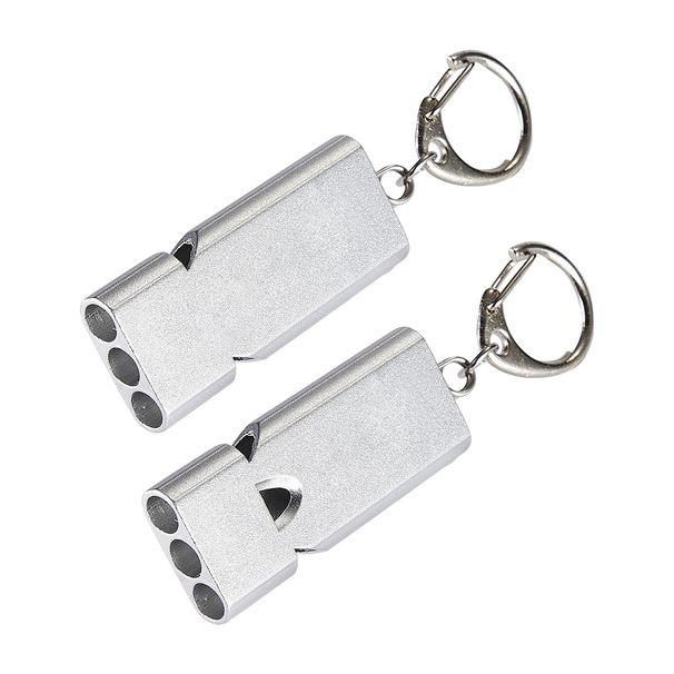New Aluminum Alloy Outdoor Fire Emergency Rescue Three-tube Survival Whistle, High-pitched Metal Whistle_desvips.com