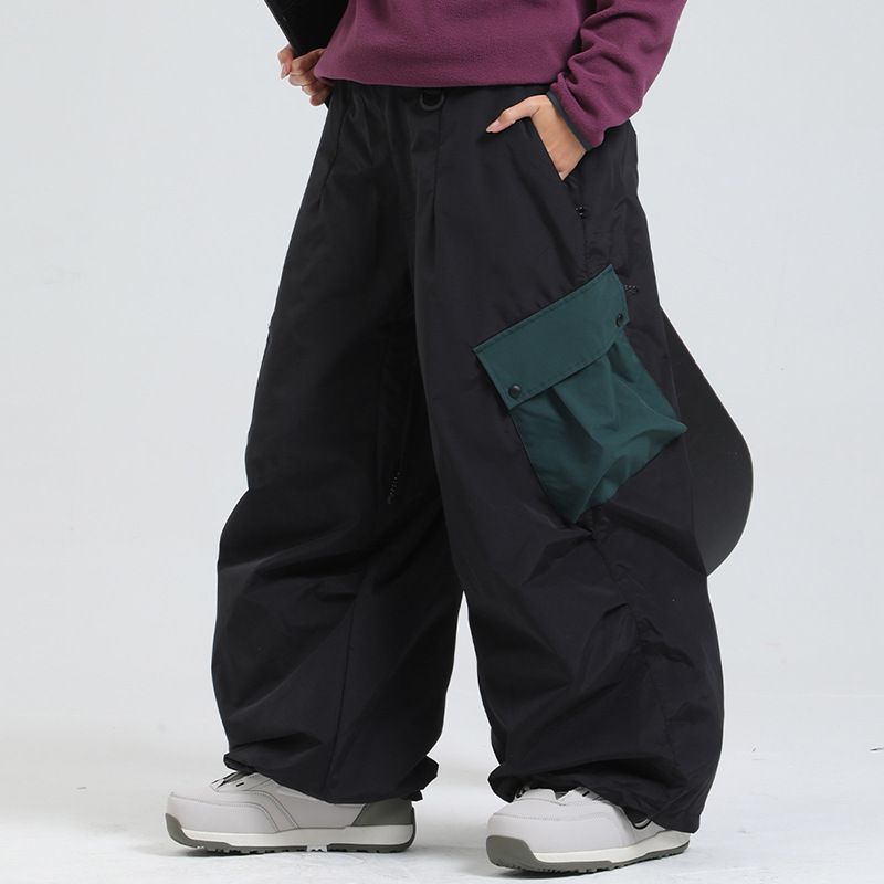 001 Winter New Women, Loose Cargo Style, Windproof, Waterproof, Breathable, American Style Professional Ski Pants For Men_desvips.com