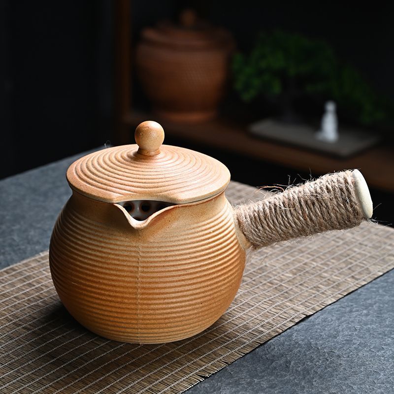 Outdoor Milk Creative Convenient Pack Enclosed Stove Tea Side Handle Pot Household Coarse Pottery High Temperature_desvips.com