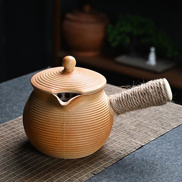 Outdoor Milk Creative Convenient Pack Enclosed Stove Tea Side Handle Pot Household Coarse Pottery High Temperature_desvips.com