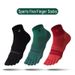5 Pairs/lot High Elasticity Men's Soft Breathable Cotton Women Fitness Sweat Wicking Split Toe Outdoor Running Socks_desvips.com