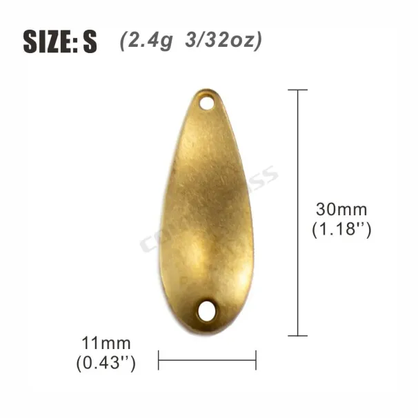 50pcs Brass Salmon Fishing Spoon Blanks 2.4g 3/32oz 4g 1/7oz, Bass Pike Lure Baits Unpainted_desvips.com