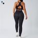 Cross-Border European And American Yoga Plus Size Stretchy Outdoor Tight-Fitting Sports Set For Women High Waist_desvips.com