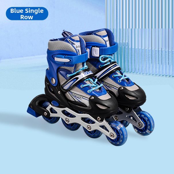 Professional Full Set Of Inline Skates For Children Beginners Men And Women Adult Single Flash Sports Outdoor Roller Skates Skateboards Scooters_desvips.com