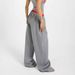 Korean Style Plaid Patchwork Sports Dance Sweatpants For Men Loose Straight Wide-Leg Casual High Street Pants Ins_desvips.com