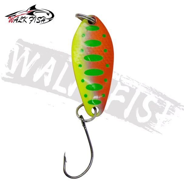 WALK FISH 1Pcs 30mm 2.5g Spinning Fishing Bait Colored Sequin Multi-color Metal Spoon Trout Lure Trout White Bar Artificial Lure_desvips.com