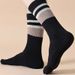 Pairs Terry Toe Man Cotton Striped Thick Soft Elastic Sweat-Absorbing Keep Warm Party Dress Long 5 Finger Happy Socks_desvips.com