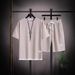 Waffle T-Shirt Trendy Men's Summer Fashion Loose Plus Size Thin Short Sleeve Shorts Sports Set_desvips.com