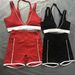 Pad 2PCS Yoga Set Sports Bras V-Neck Halter Pocket Fitness Workout Running Leggings Gym Woman Active Wear Clothing XP26_desvips.com