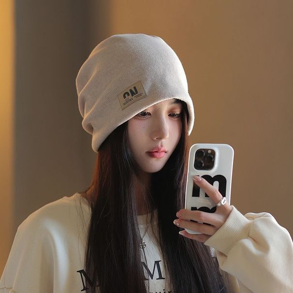 Internet Celebrity Slouchy For Women, Autumn And Winter Postpartum Confinement Hat, Versatile Face-Slimming Knitted_desvips.com